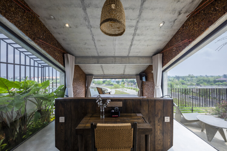 Thalia Boutique Hotel / Ho Khue Architects - Interior Photography, Kitchen, Table, Windows, Chair, Beam